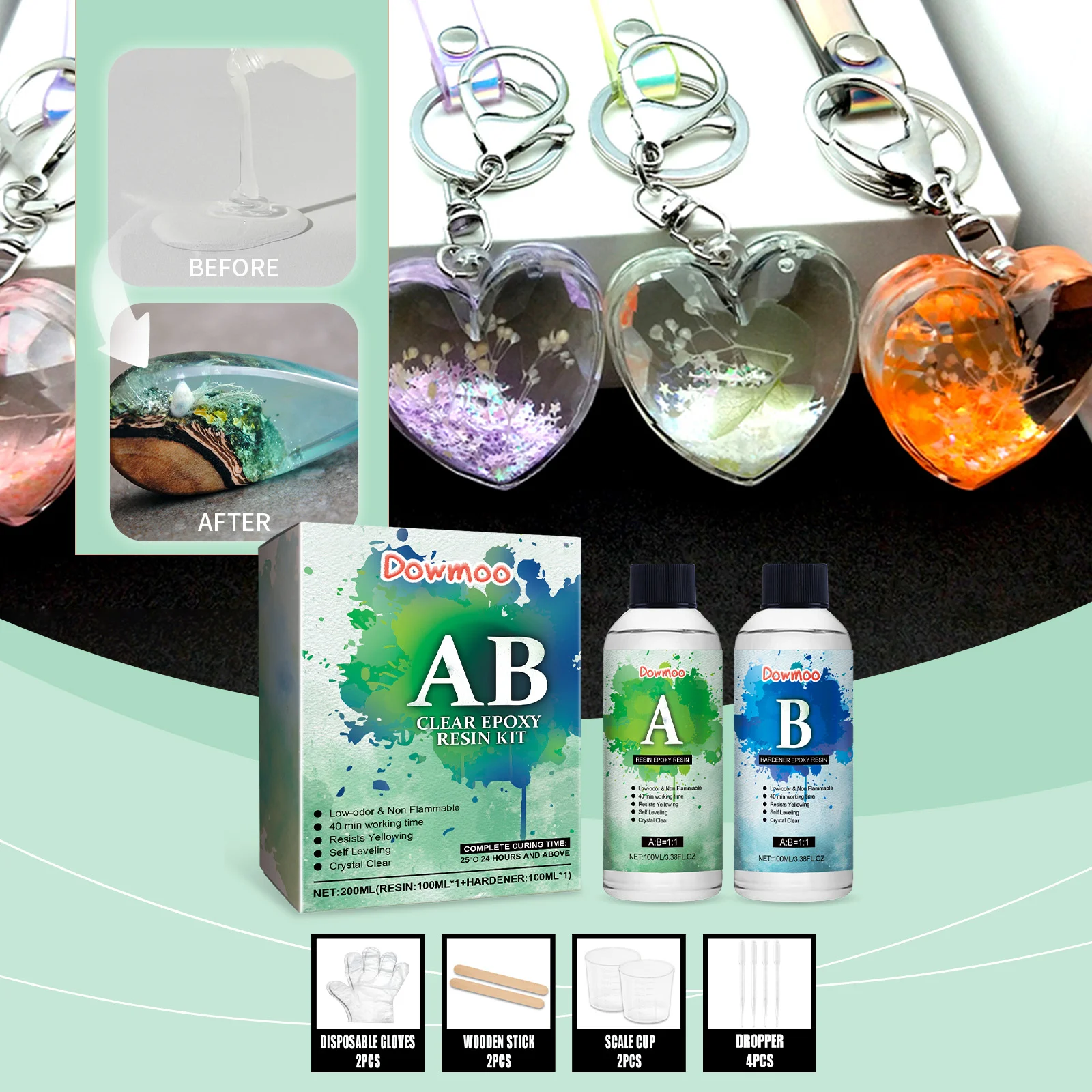 dowmoo epoxy set crystal drops DOC08 A008 1 GN1 946