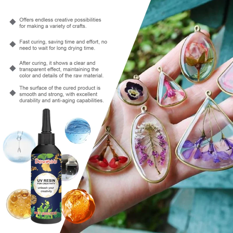 Dowmoo Epoxy UV Resin for DIY Crafts and Nail Art - Quick-Drying Crystal Clear Adhesive - Image 3