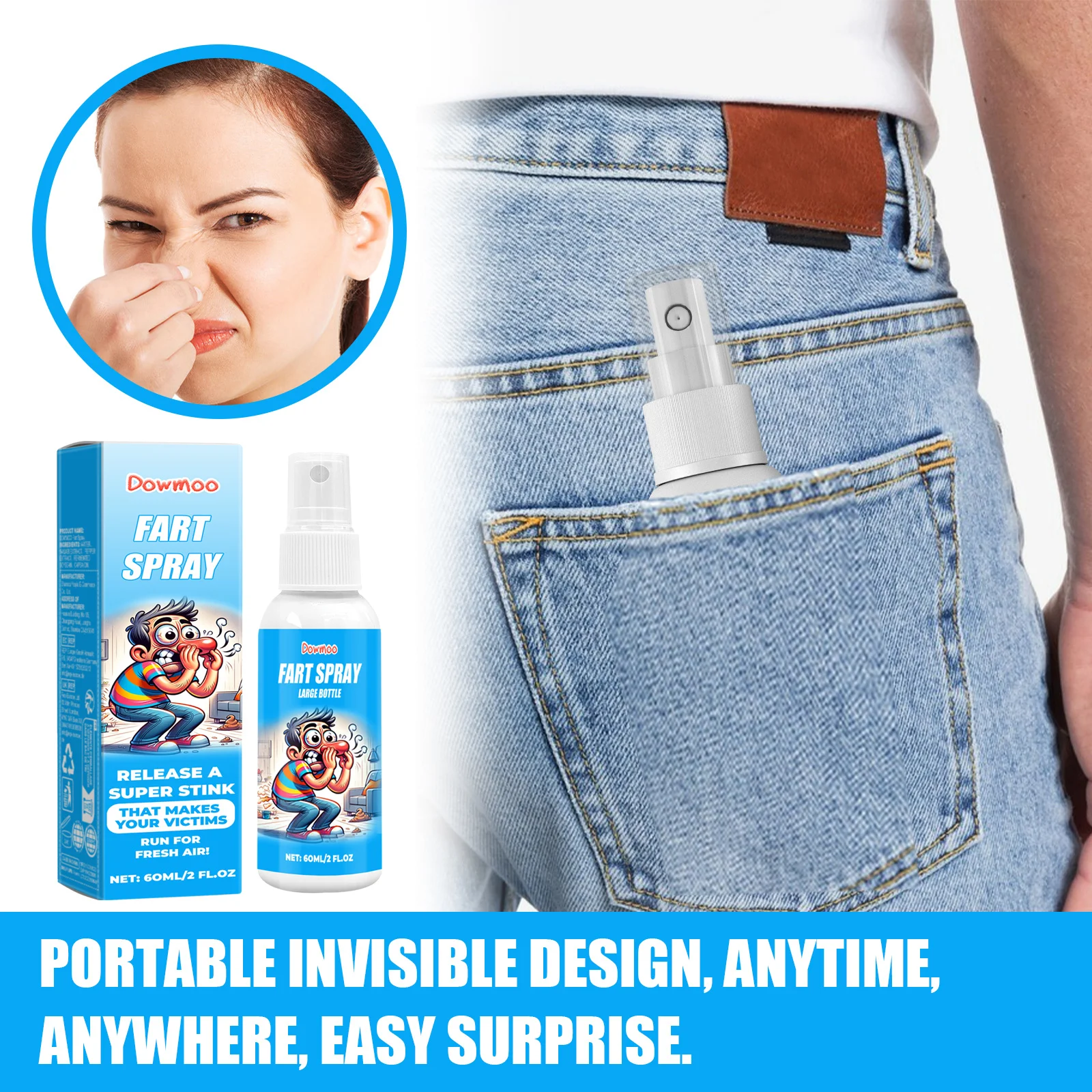 dowmoo fart spray long lasting odor DOD04 A001 60 BU1 1082