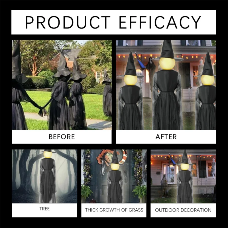 Dowmoo Halloween Witch Decoration - Outdoor Prop with Ground Stake - Image 3