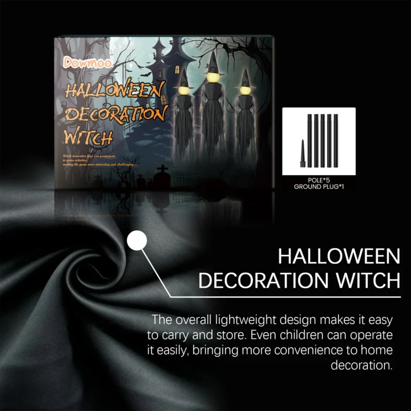 Dowmoo Halloween Witch Decoration - Outdoor Prop with Ground Stake - Image 4