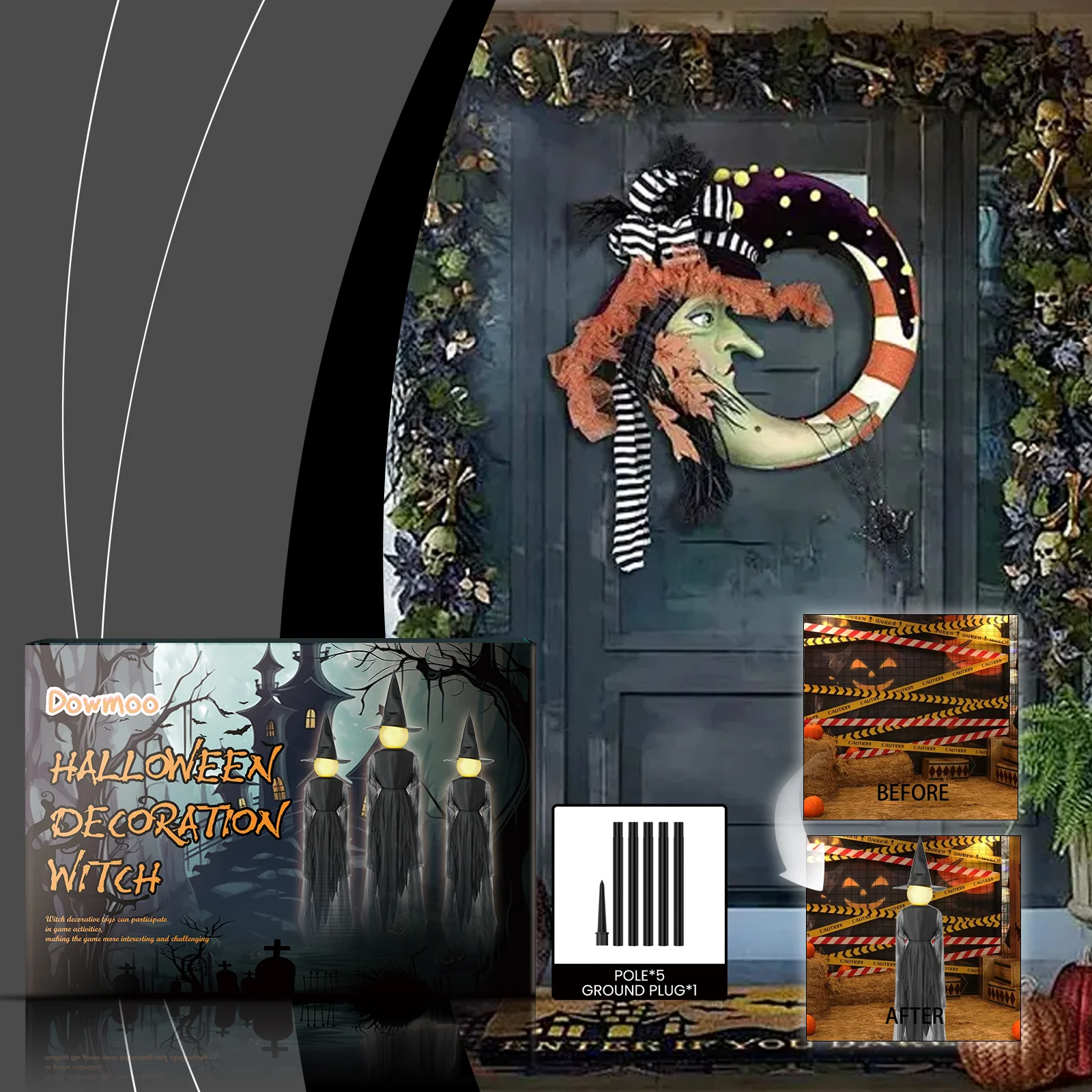 dowmoo halloween decoration witch DOD03 A003 1 BK1 617