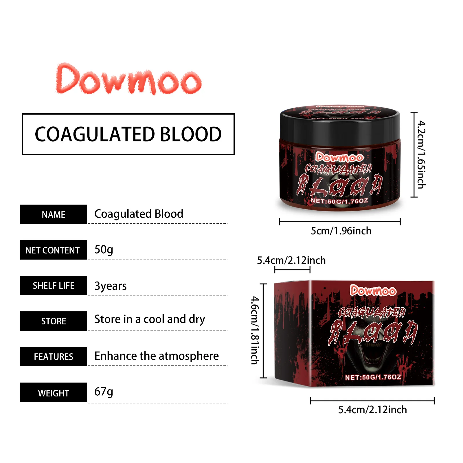 dowmoo halloween fake blood cream DOD03 A002 50 RD4 721