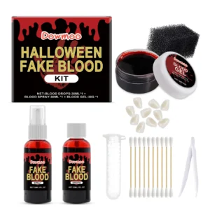 Dowmoo Halloween Fake Blood Makeup Set with Plasma Drops and Clots