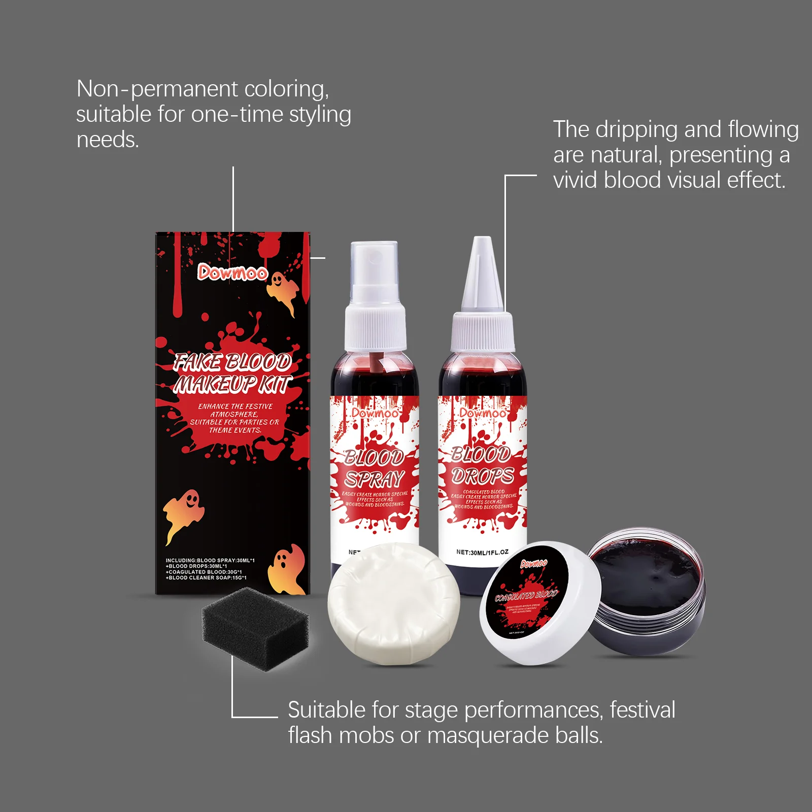 dowmoo halloween fake blood makeup set DO D03 0009 01 67