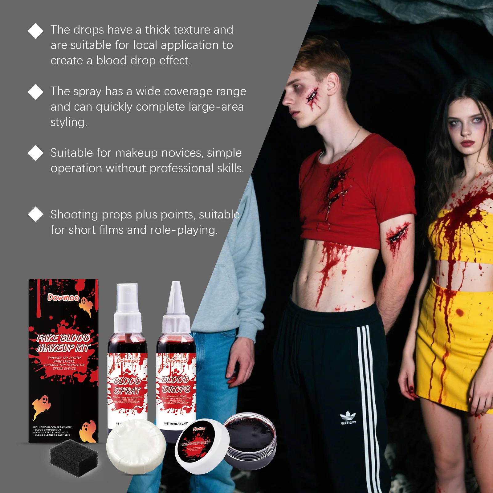 dowmoo halloween fake blood makeup set DO D03 0009 01 68