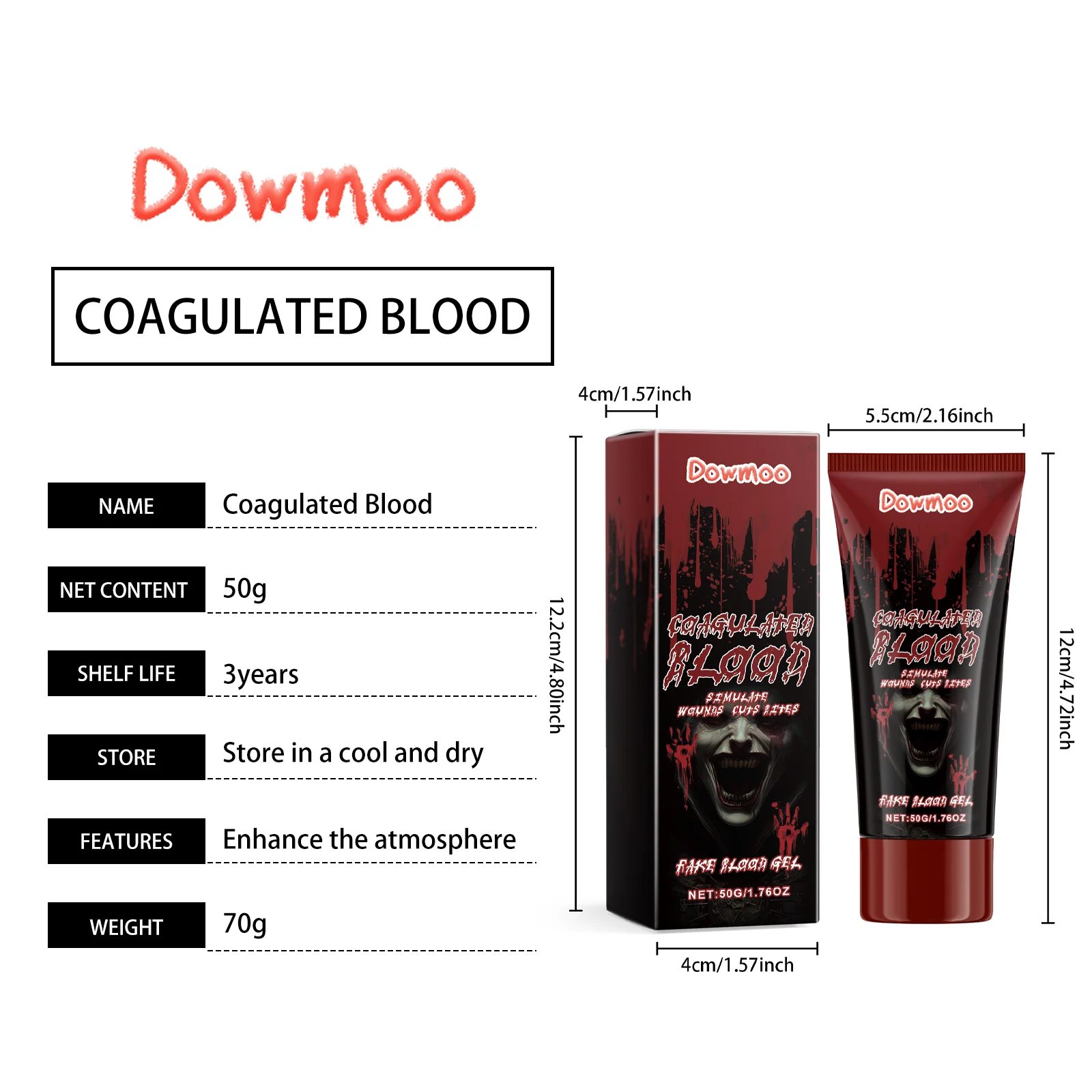 dowmoo halloween makeup gel DOD03 A002 50 RD3 692