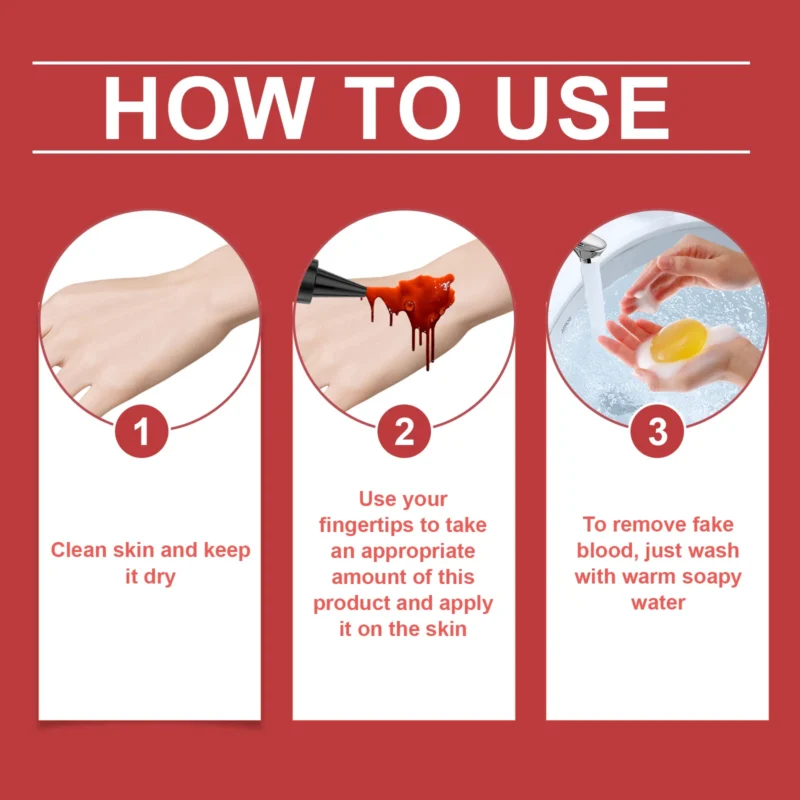 Dowmoo Halloween Fake Blood Drops - Realistic Wound Simulation for Scary Effects - Image 6