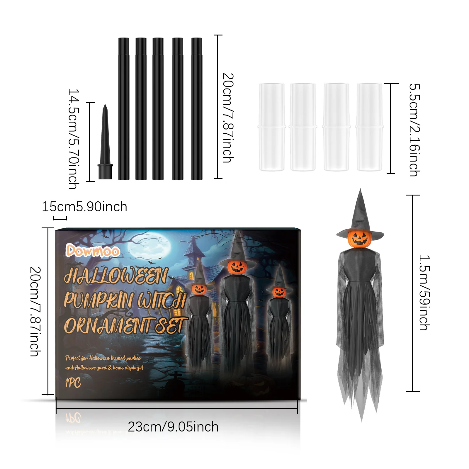 dowmoo halloween pumpkin witch hanging set DO D03 0006 01 571