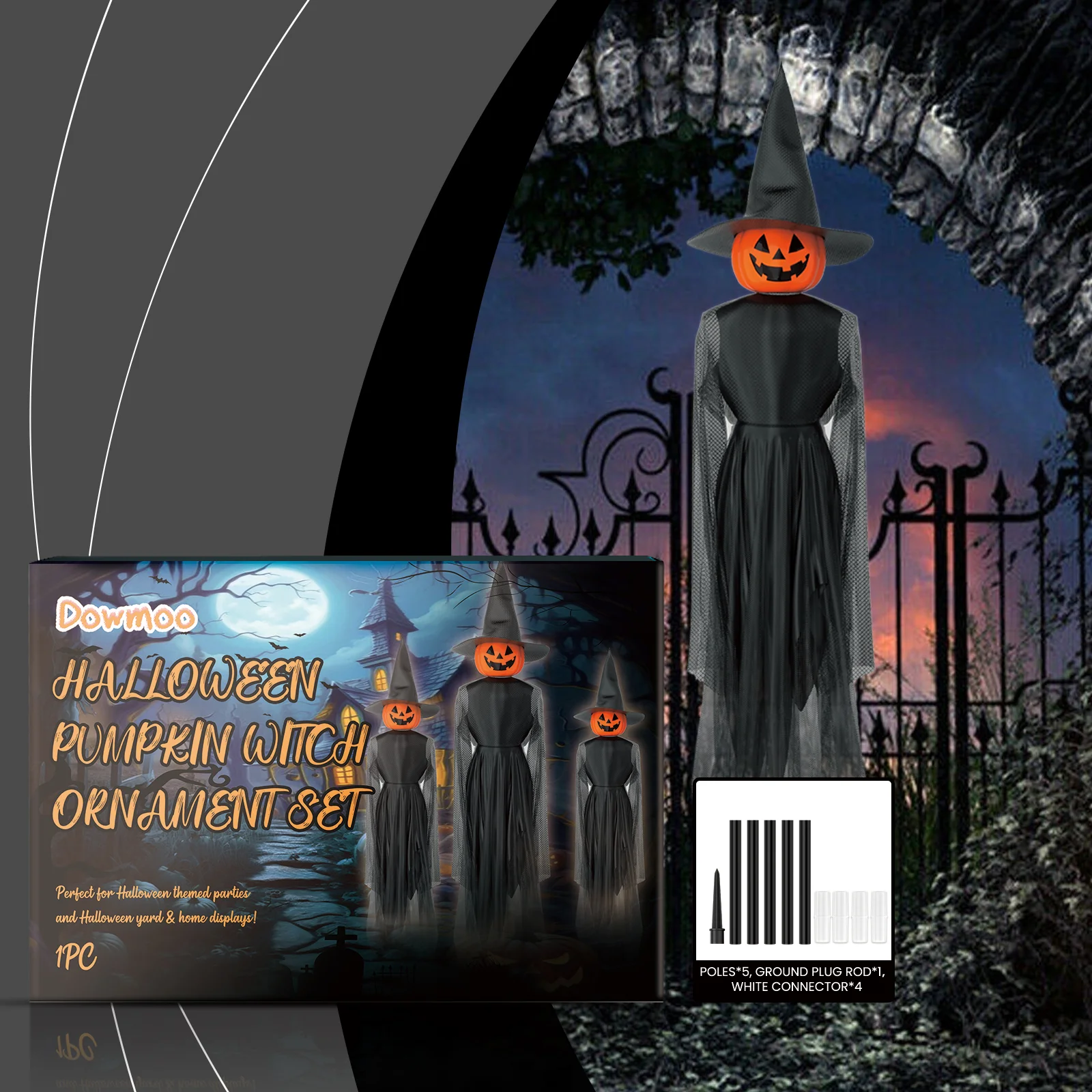 dowmoo halloween pumpkin witch hanging set DO D03 0006 01 572