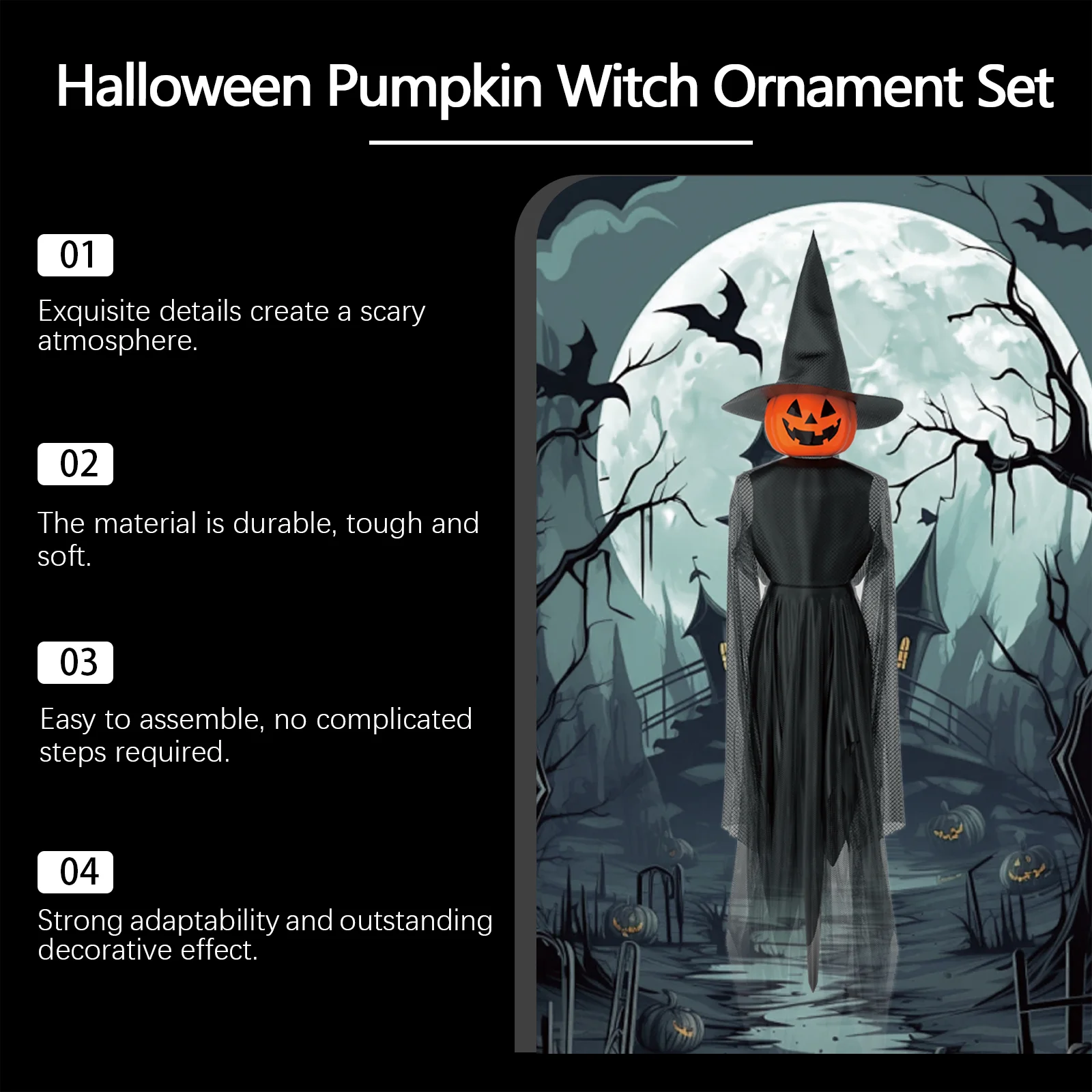 dowmoo halloween pumpkin witch hanging set DO D03 0006 01 577