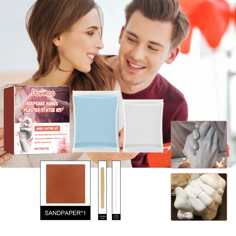 Dowmoo Hand Casting Kit: 3D Plaster Hand Model for DIY Commemorative Gifts - Image 2