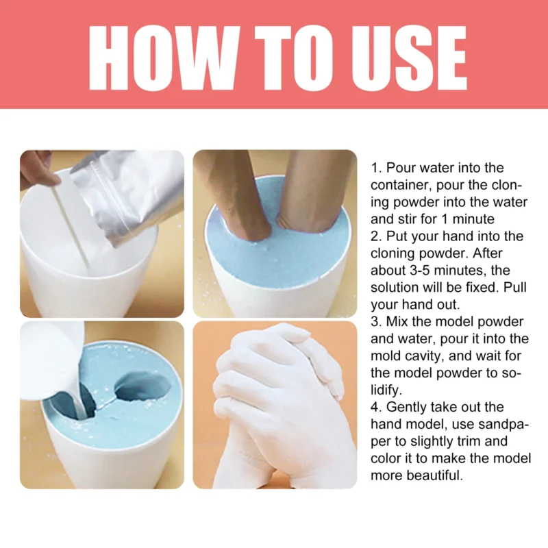 Dowmoo Hand Casting Kit: 3D Plaster Hand Model for DIY Commemorative Gifts - Image 5