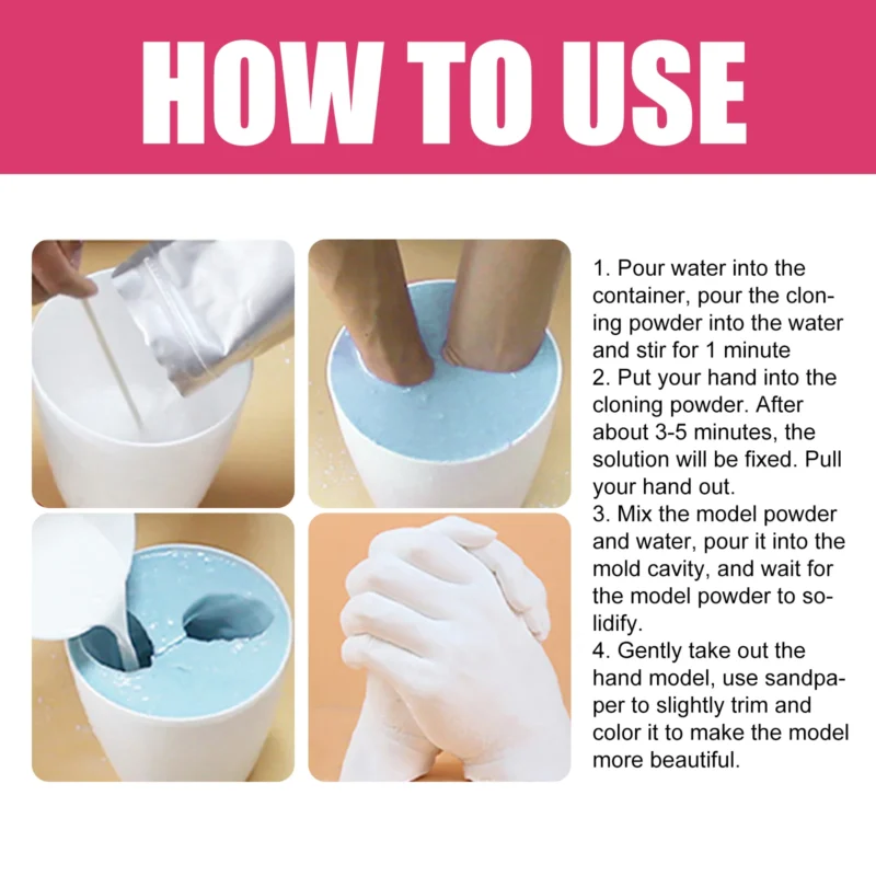Dowmoo 3D Hand Casting Kit - Homemade Plaster Hand Model Craft Gift - Image 5