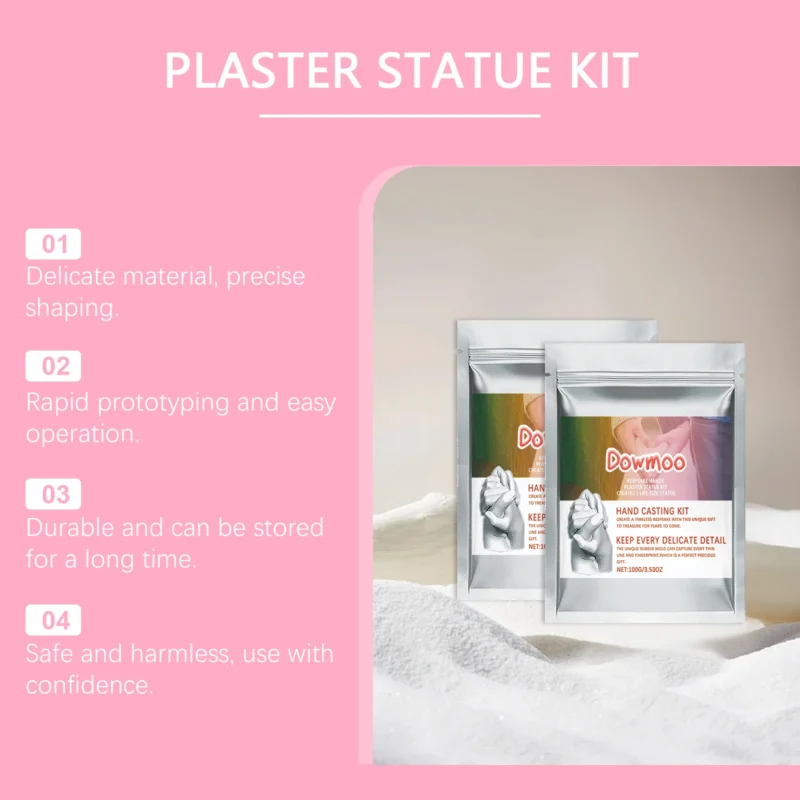 Dowmoo Hand Model Powder Set - DIY 3D Hand Casting Kit for Commemorative Gifts - Image 3