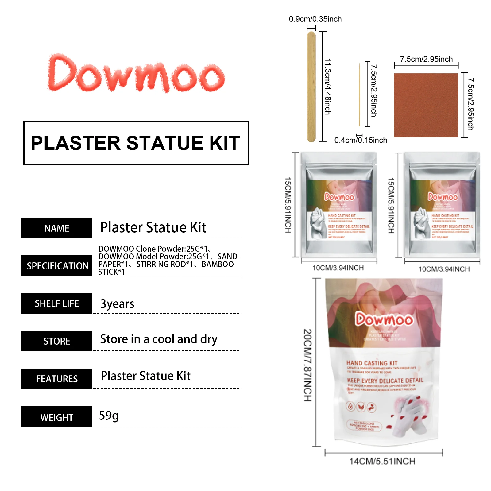 dowmoo hand model powder set DO H02 0016 01 384