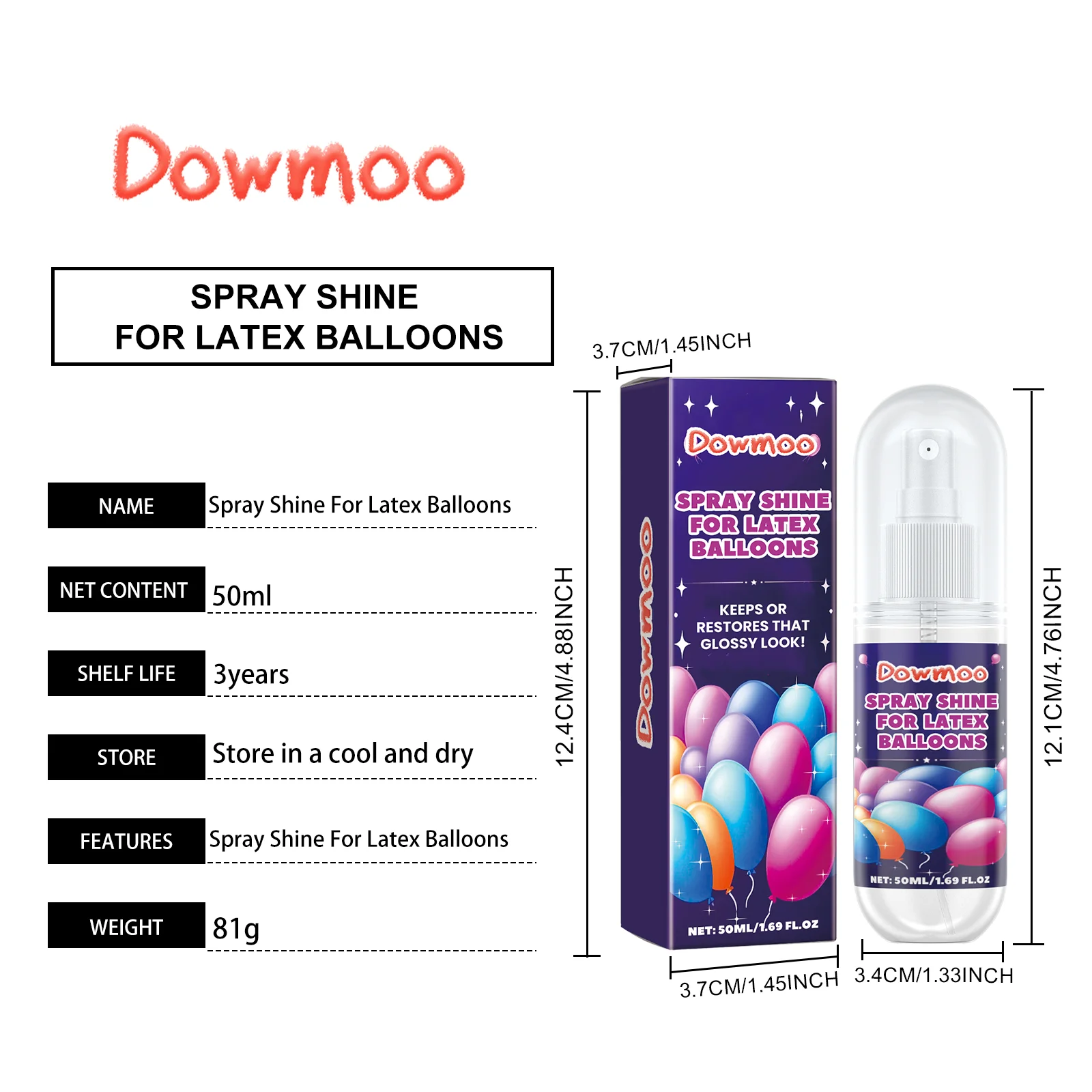 dowmoo highlighter balloon spray DOD01 A015 50 BU1 799