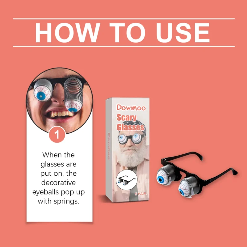 Dowmoo Horror Glasses - Halloween Eyeball Popping Prank Spectacles - Image 5