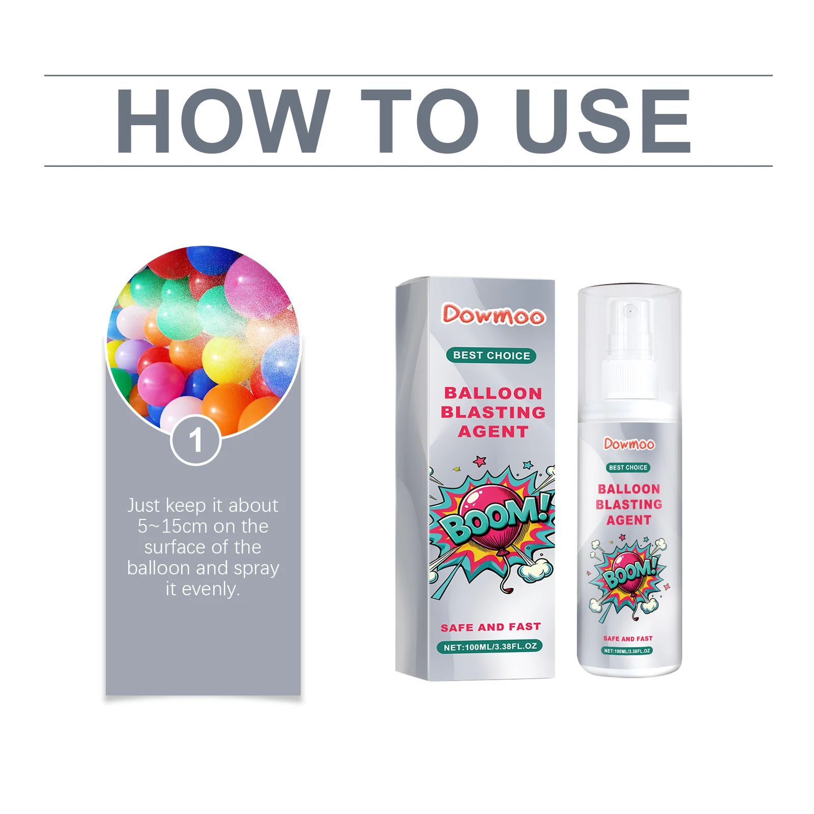 dowmoo latex balloon ambiance spray DOD01 A019 100 PK1 649