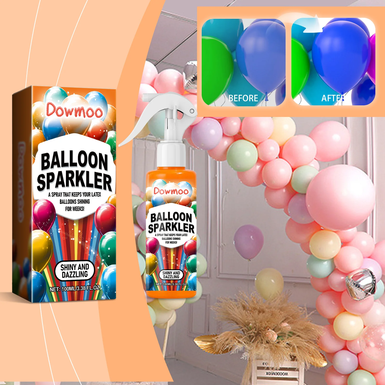 dowmoo latex balloon brightening spray DOD01 A008 100 MX1 842