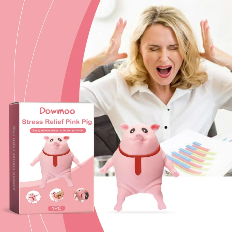 Dowmoo Pink Pig Stress Relief Toy - Creative Cartoon Design - Image 2