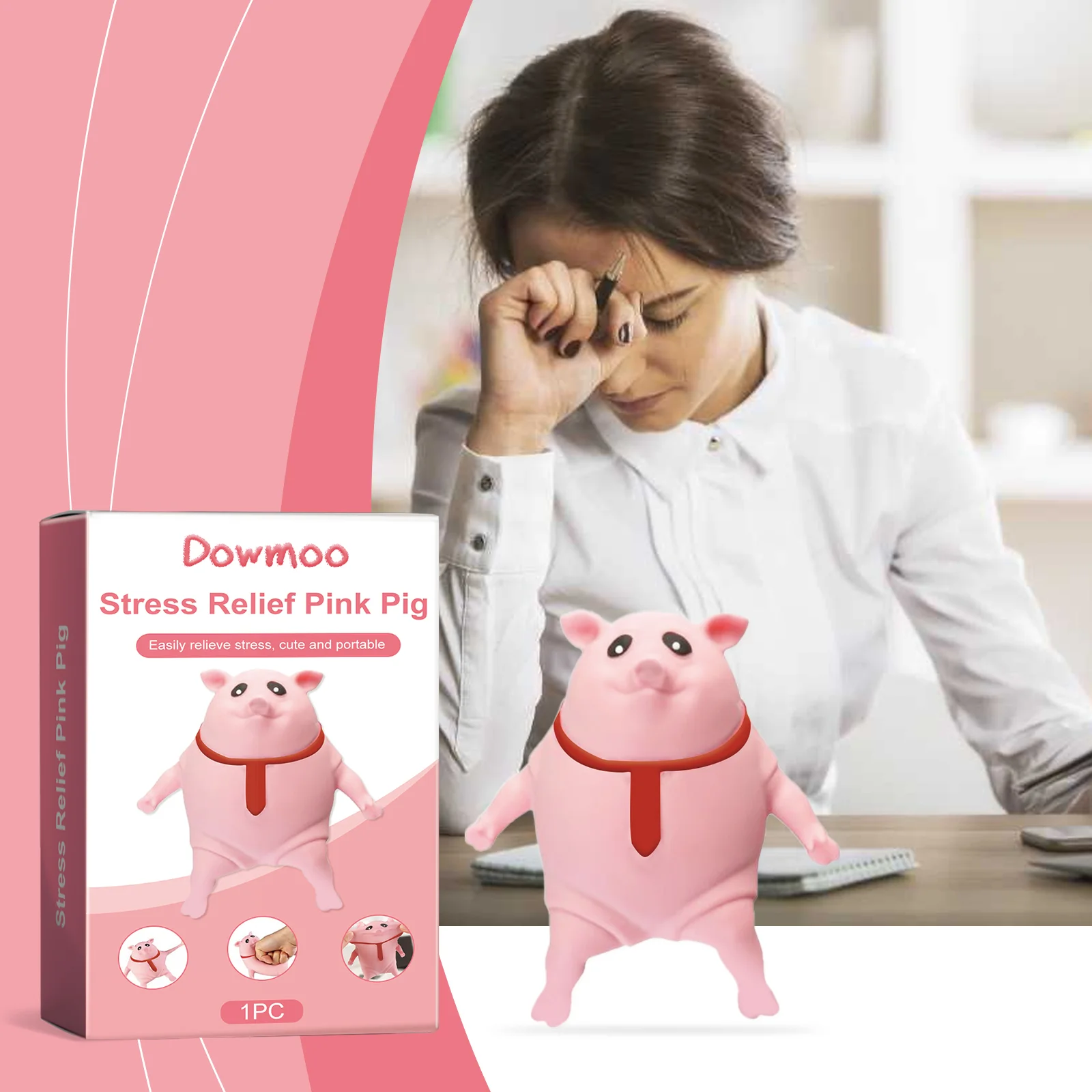 dowmoo pink pig cartoon toy DO H02 0021 01 189