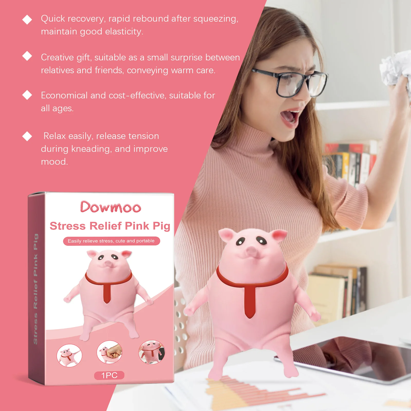dowmoo pink pig cartoon toy DO H02 0021 01 191