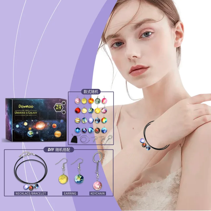 Dowmoo DIY Planet Jewelry Kit - 24-Day Pendant Gift Random Blind Box - Image 2