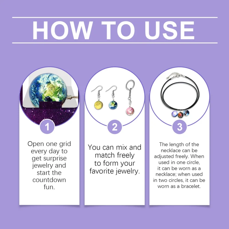 Dowmoo DIY Planet Jewelry Kit - 24-Day Pendant Gift Random Blind Box - Image 6
