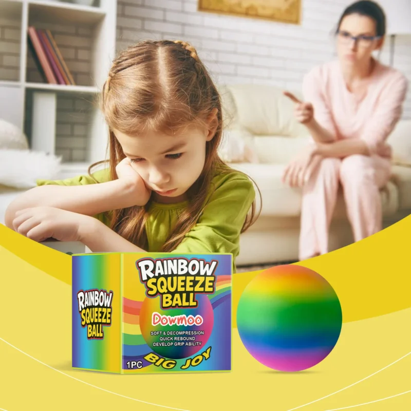 Dowmoo Rainbow Stress Ball - Slow Rebound Squeeze Toy for Anxiety Relief - Image 2