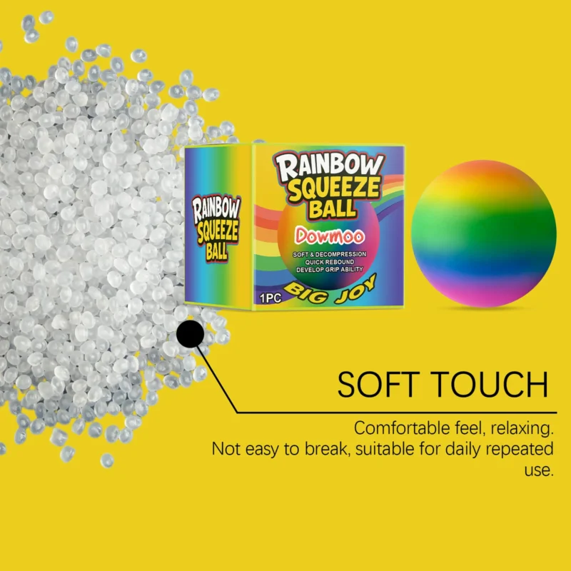 Dowmoo Rainbow Stress Ball - Slow Rebound Squeeze Toy for Anxiety Relief - Image 3