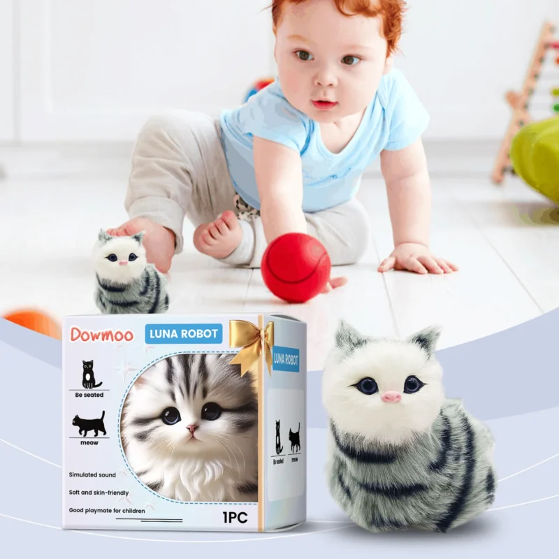 Dowmoo Interactive Sound Plush Toy Cat for Children - Simulation Playmate - Image 2