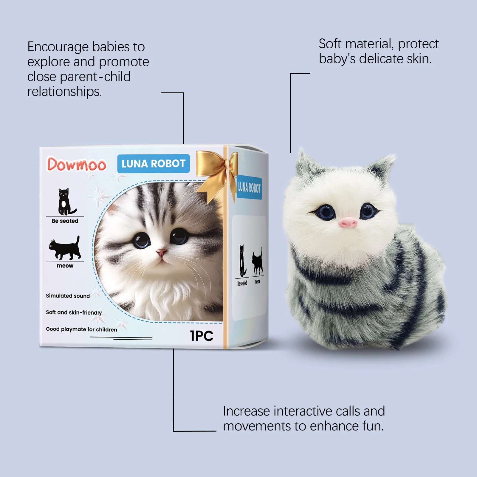 dowmoo simulation cat plush toy DO H02 0026 01 156