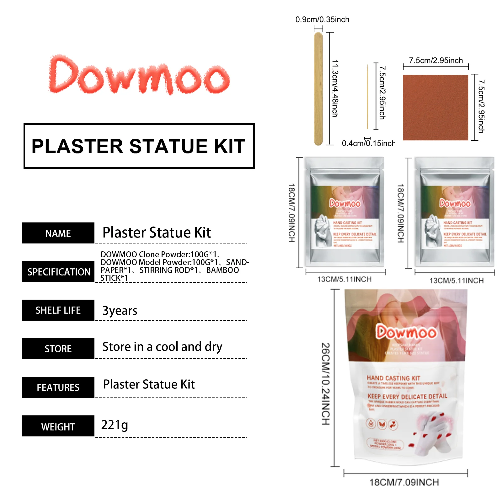 dowmoo valentines hand model powder set DO H02 0016 02 395