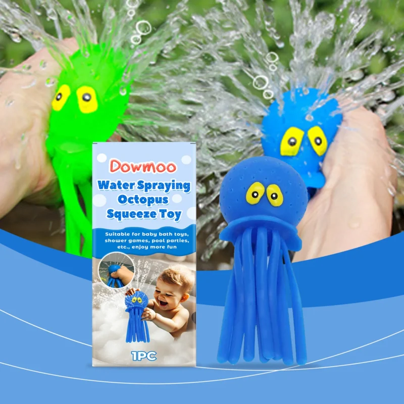 Dowmoo Water-Spraying Octopus Squeeze Toy for Kids Outdoor Bath Pool Play - Image 2