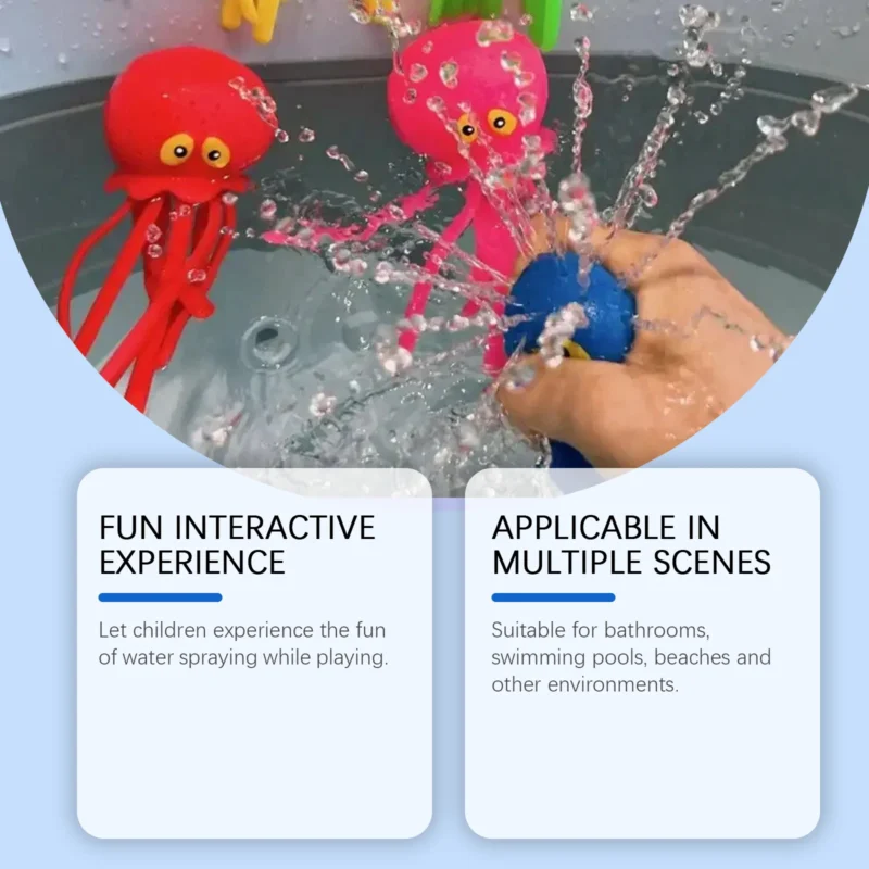 Dowmoo Water-Spraying Octopus Squeeze Toy for Kids Outdoor Bath Pool Play - Image 3