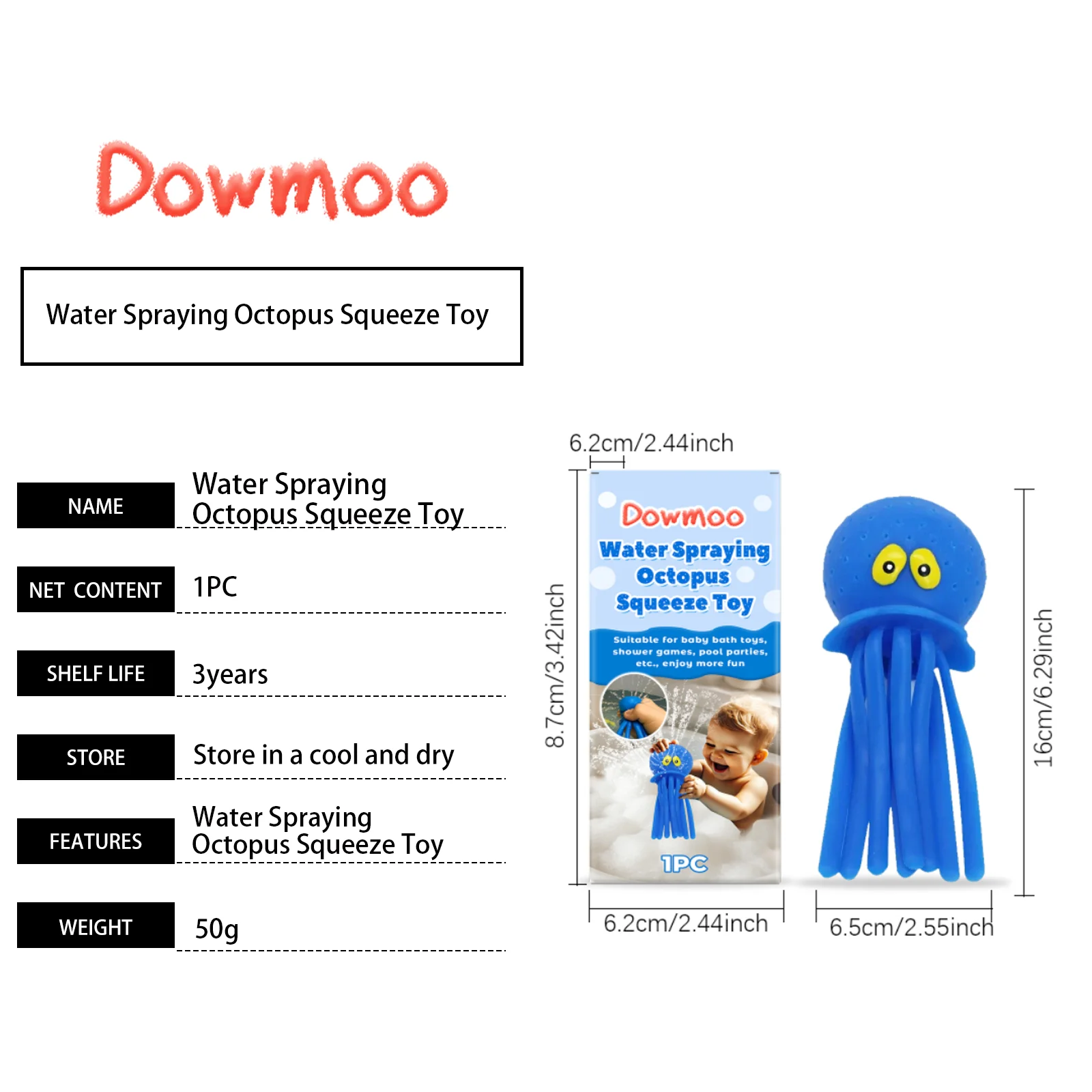 dowmoo water spraying octopus toy DO H02 0038 01 79